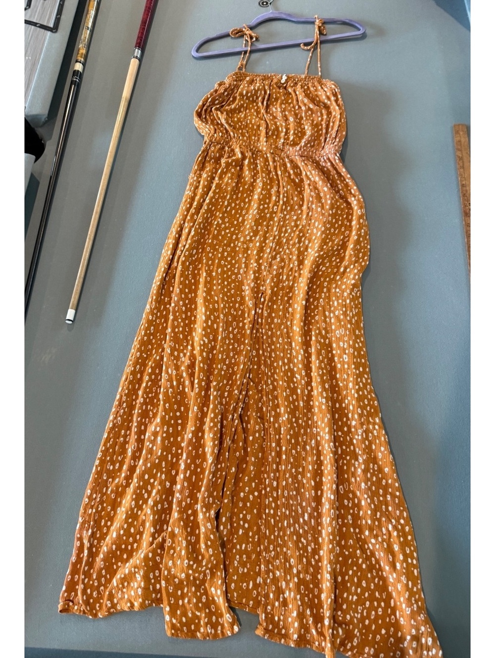 Rip Curl Women's Rust Orange Spotted Maxi Dress Size Small